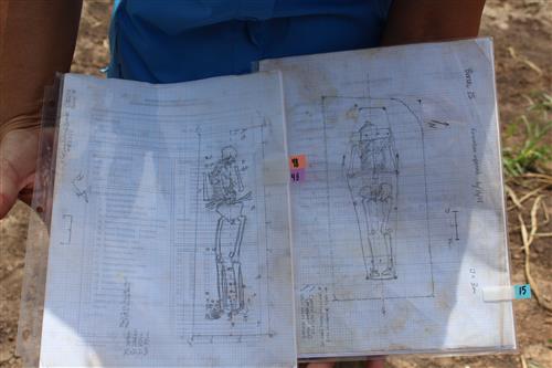  Sketches of the remains exhumed from the historic cemetery 